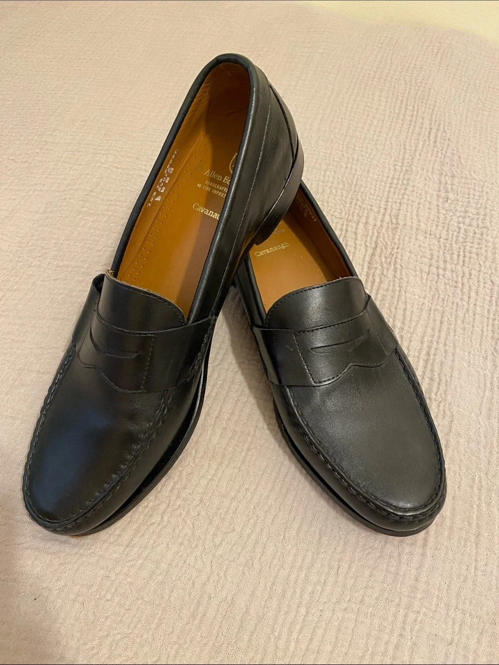 Allen Edmonds Black Leather Penny Loafers. Size 14